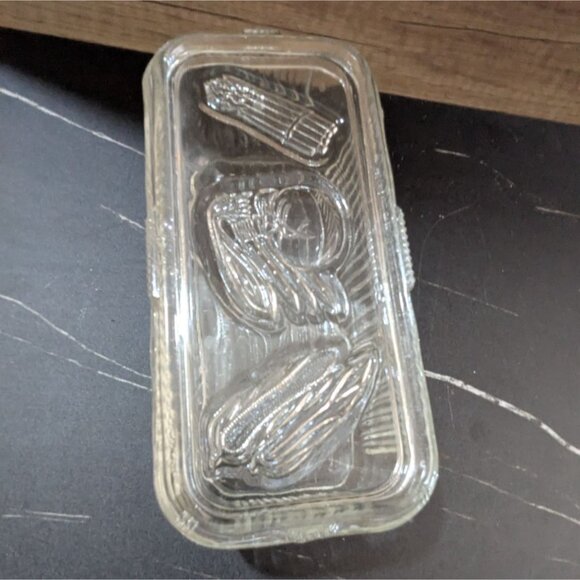 Federal Glass Rectangular Butter Dish With Lid Vintage Ribbed Clear Patterned Gl - Picture 7 of 9
